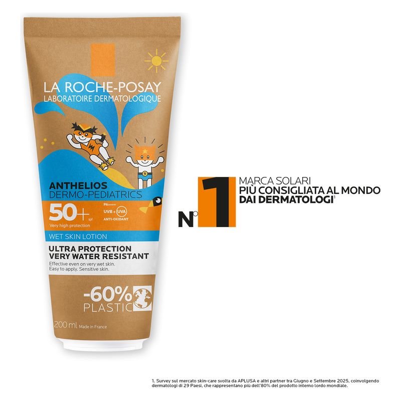 LA ROCHE-POSAY - Anthelios Dermo-Pediatrics Wet Skin Lotion Spf 50+ LA ROCHE-POSAY - Anthelios Dermo-Pediatrics Wet Skin Lotion Spf 50+