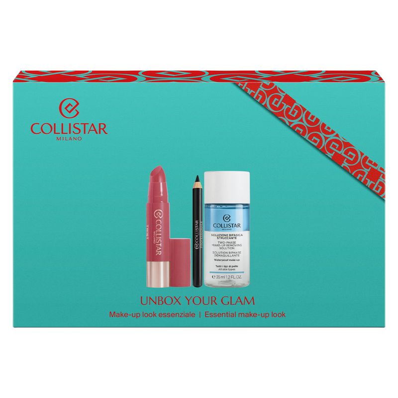 Collistar Cofanetto Twist Balmy Gloss, Set Make-Up Donna con Gloss, Matita Occhi e Struccante Bifasico, Idea Regalo