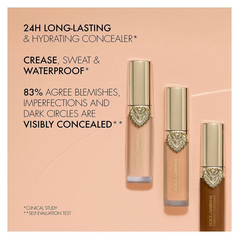 Dolce & Gabbana Everlast Concealer, Correttore Liquido Lunga Tenuta, 28 - MEDIUM DEEP, 11 ml, Finish Opaco Naturale, Coprenza Impeccabile No-Crease