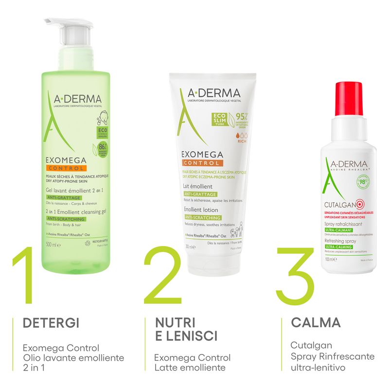 A-Derma - Exomega Control Gel Lavant Émollient 2En1 Anti-Grattage