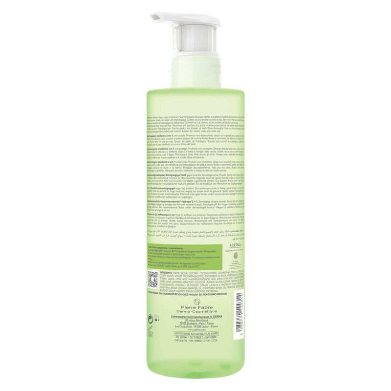 A-Derma - Exomega Control Gel Lavant Émollient 2En1 Anti-Grattage