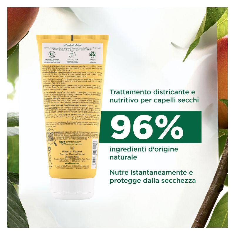 KLORANE - Nutrition - Cheveux Secs Après-Shampooing À La Mangue KLORANE - Nutrition - Cheveux Secs Après-Shampooing À La Mangue