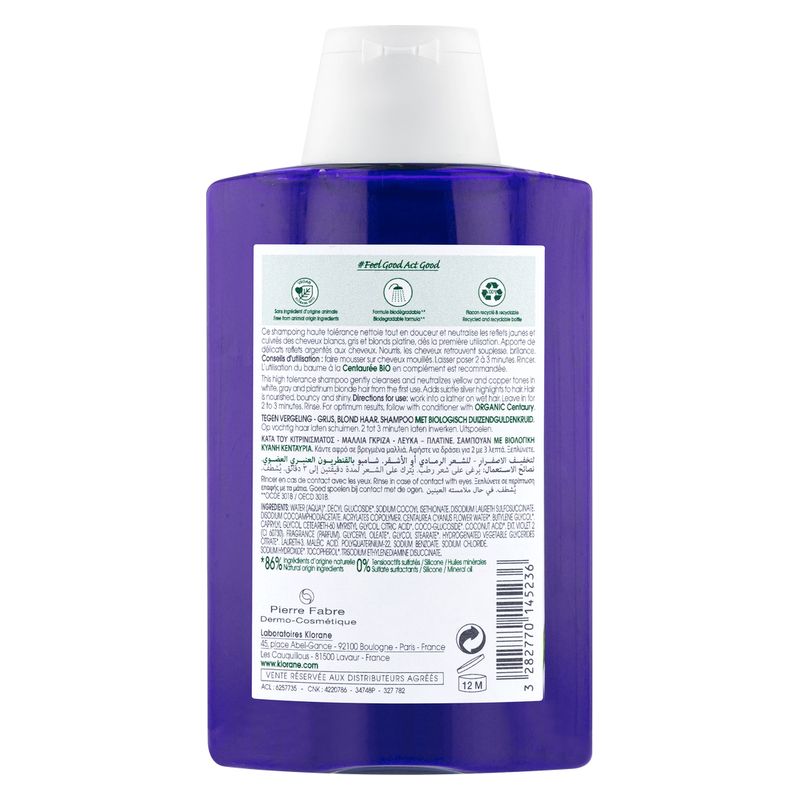 KLORANE - Shampooing Déjaunissant - Cheveux Gris. Blonds KLORANE - Shampooing Déjaunissant - Cheveux Gris. Blonds