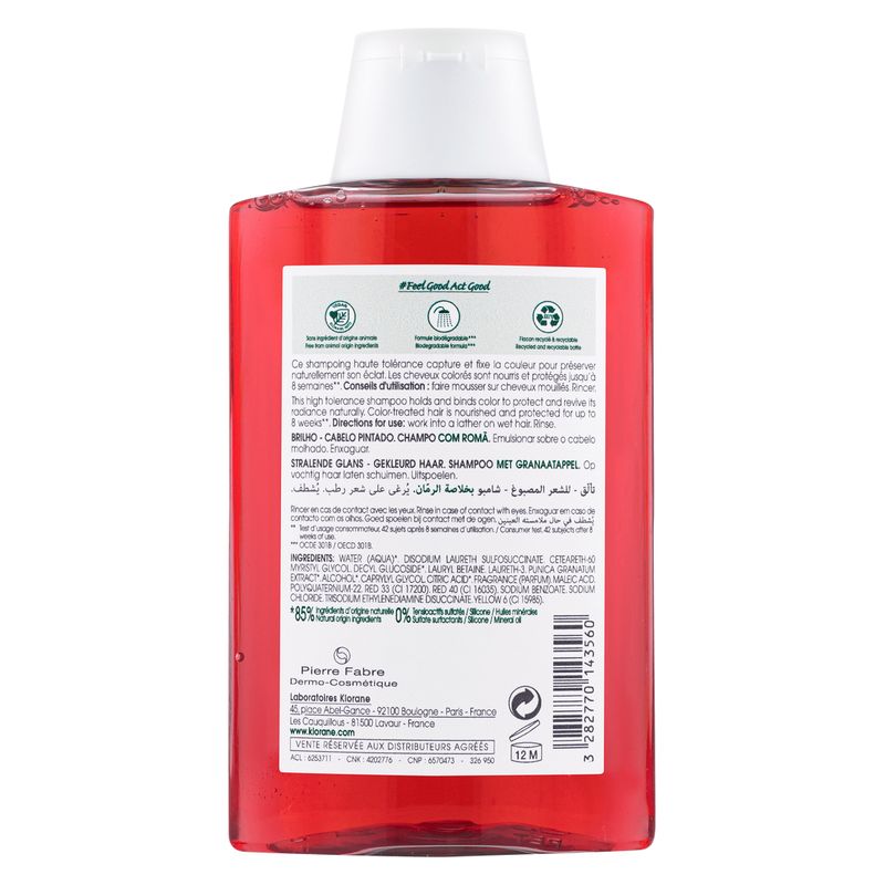 KLORANE - Shampooing Éclat - Cheveux Colorés KLORANE - Shampooing Éclat - Cheveux Colorés