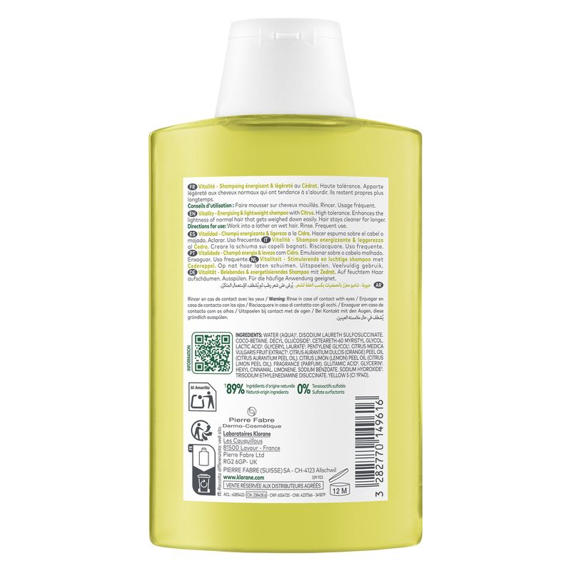 KLORANE - Shampooing Légèreté - Cheveux Normaux A Gras KLORANE - Shampooing Légèreté - Cheveux Normaux A Gras