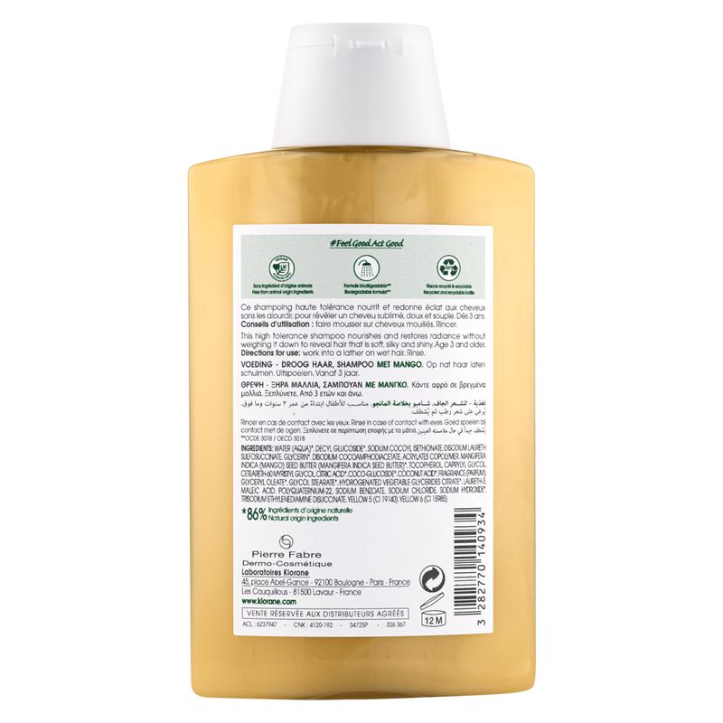 KLORANE - Nutrition - Cheveux Secs Shampoing À La Mangue
