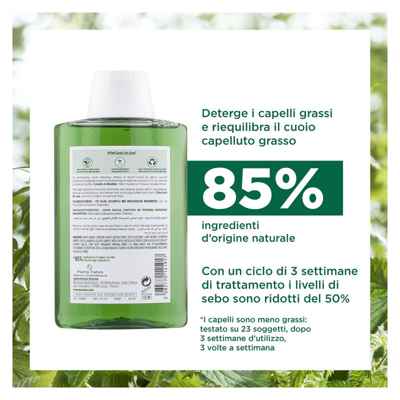 KLORANE - Shampooing Séboréducteur - Cheveux Gras
