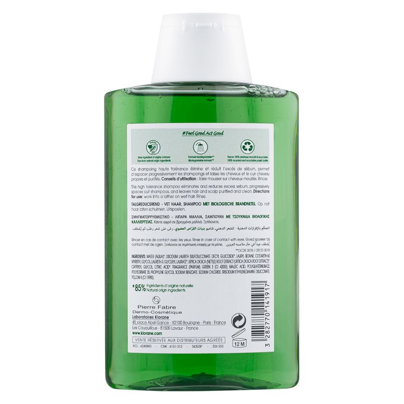 KLORANE - Shampooing Séboréducteur - Cheveux Gras