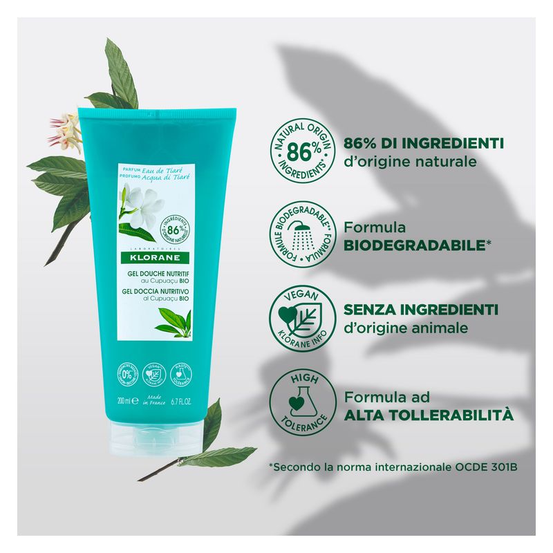 KLORANE - Gel Doccia Nutritivo Acqua Di Tiaré