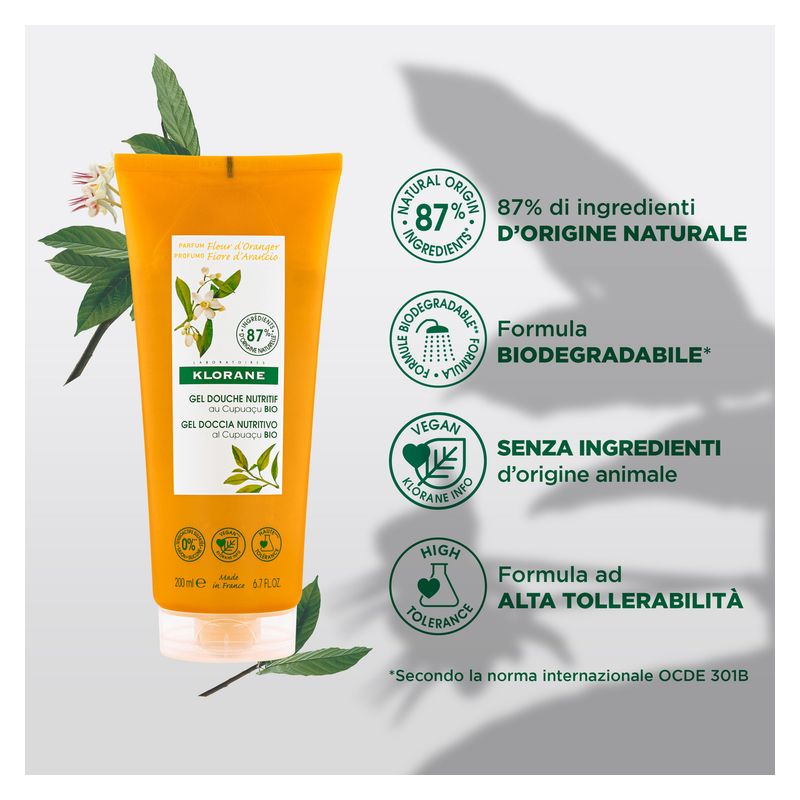 KLORANE - Gel Doccia Nutritivo Fiori D'arancio