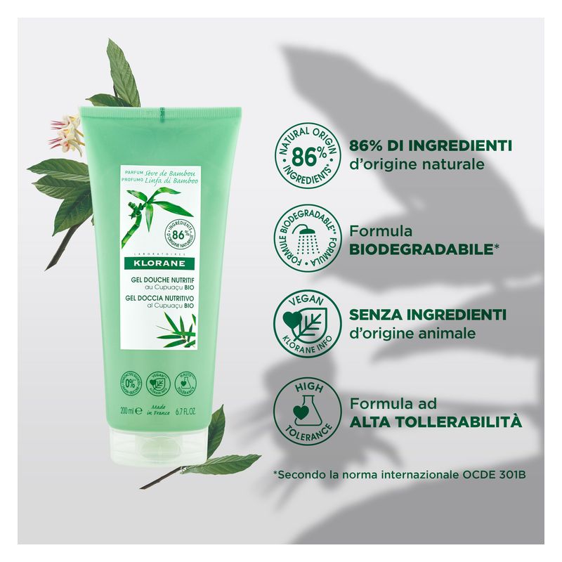 KLORANE - Gel Doccia Nutritivo Linfa Di Bamboo