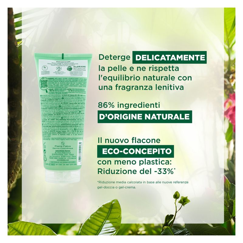KLORANE - Gel Doccia Nutritivo Linfa Di Bamboo