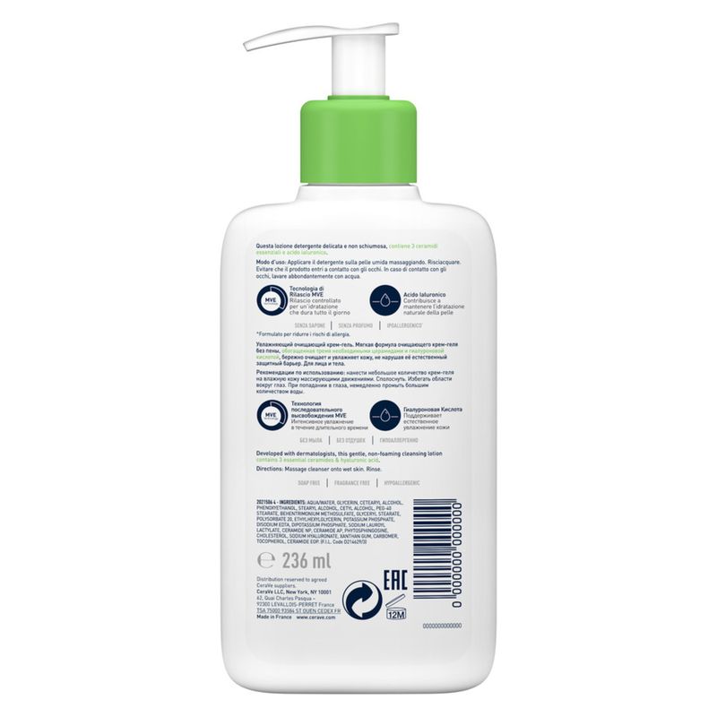 CERAVE - Detergente Idratante Per Pelli Da Normali A Secche
