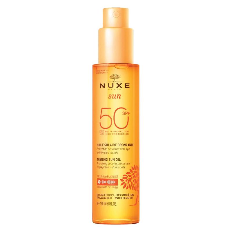 NUXE SUN HUILE SOLAIRE BRONZANTE SPF 50 VISAGE ET CORPS