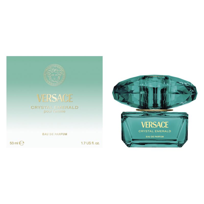 Versace Crystal Emerald Pour Femme, Eau de Parfum Donna, 50 ml Spray, Profumo Floreale Fruttato con Note di Bergamotto, Pesca, Rosa e Gelsomino Versace Crystal Emerald Pour Femme, Eau de Parfum Donna, 50 ml Spray, Profumo Floreale Fruttato con Note di Bergamotto, Pesca, Rosa e Gelsomino