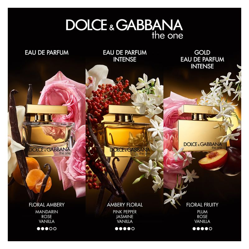 Dolce & Gabbana The One Eau De Parfum Intense, Profumo Donna, 50 ml Spray, Fragranza Ambrato Floreale, Intensa, audace e persistente per una donna audace