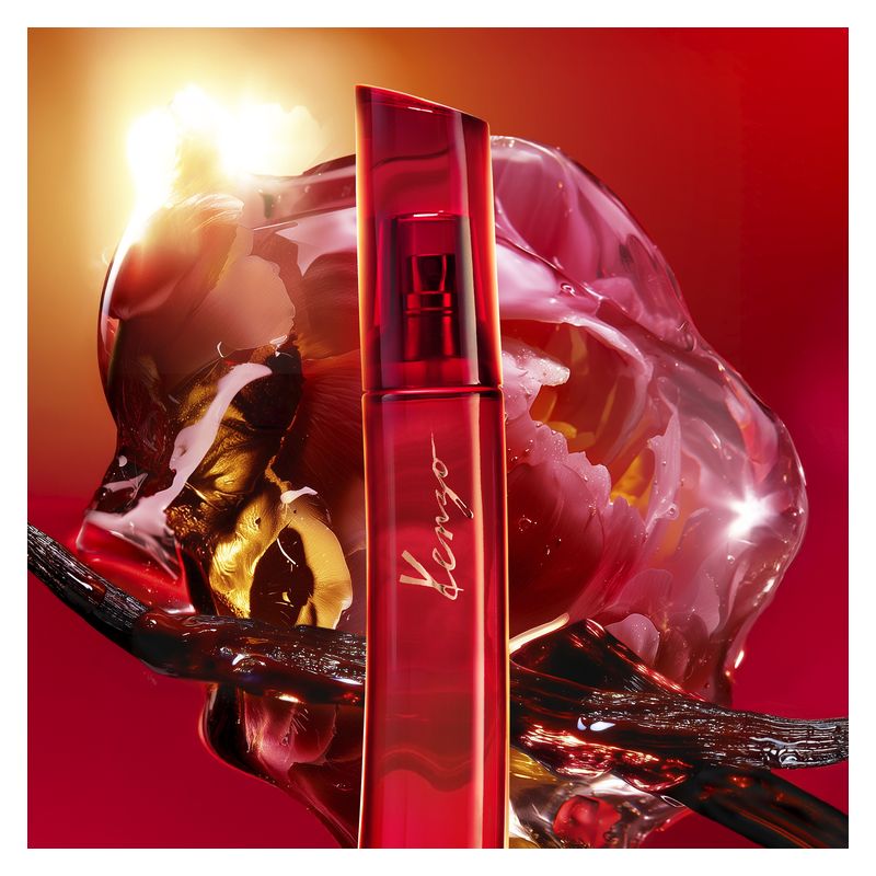 Kenzo Flower Le Rouge, Eau de Parfum Donna, 50 ml Spray, Profumo floreale gourmand intenso e sensuale con Muschi, Rosa Damascena e Vaniglia