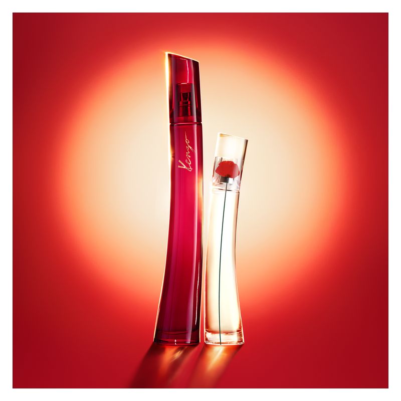 Kenzo Flower Le Rouge, Eau de Parfum Donna, 50 ml Spray, Profumo floreale gourmand intenso e sensuale con Muschi, Rosa Damascena e Vaniglia