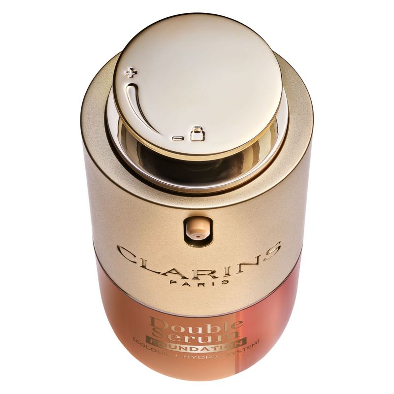Clarins Double Serum Foundation, Fondotinta Fluido Idratante e Illuminante, Colore M3C, 30 ml, Finish Satinato, Trattamento anti-età e lunga tenuta