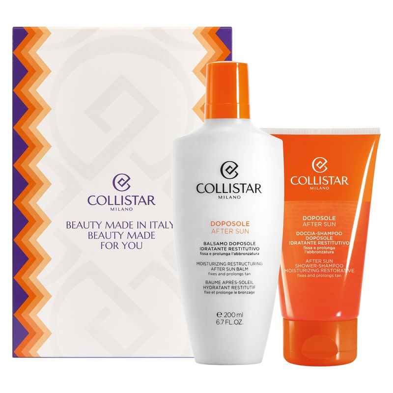Collistar Cofanetto Doposole, Balsamo Idratante 200 ml e Doccia-Shampoo 150 ml, Kit Solare Unisex per Pelle Lenita e Abbronzatura Prolungata Collistar Cofanetto Doposole, Balsamo Idratante 200 ml e Doccia-Shampoo 150 ml, Kit Solare Unisex per Pelle Lenita e Abbronzatura Prolungata