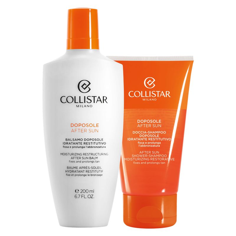 Collistar Cofanetto Doposole, Balsamo Idratante 200 ml e Doccia-Shampoo 150 ml, Kit Solare Unisex per Pelle Lenita e Abbronzatura Prolungata Collistar Cofanetto Doposole, Balsamo Idratante 200 ml e Doccia-Shampoo 150 ml, Kit Solare Unisex per Pelle Lenita e Abbronzatura Prolungata