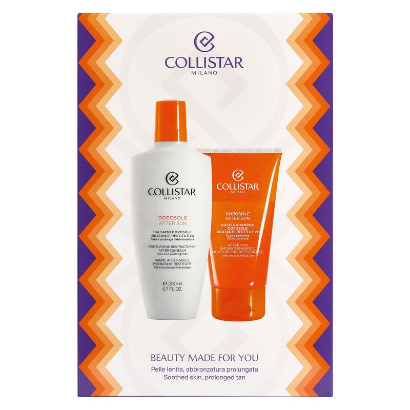 Collistar Cofanetto Doposole, Balsamo Idratante 200 ml e Doccia-Shampoo 150 ml, Kit Solare Unisex per Pelle Lenita e Abbronzatura Prolungata Collistar Cofanetto Doposole, Balsamo Idratante 200 ml e Doccia-Shampoo 150 ml, Kit Solare Unisex per Pelle Lenita e Abbronzatura Prolungata