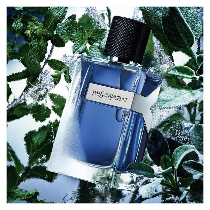 Yves Saint Laurent Y Iced Cologne, Eau de Toilette Intense Uomo, 100 ml Spray, Profumo maschile aromatico fougère con Menta e Patchouli, Lunga durata