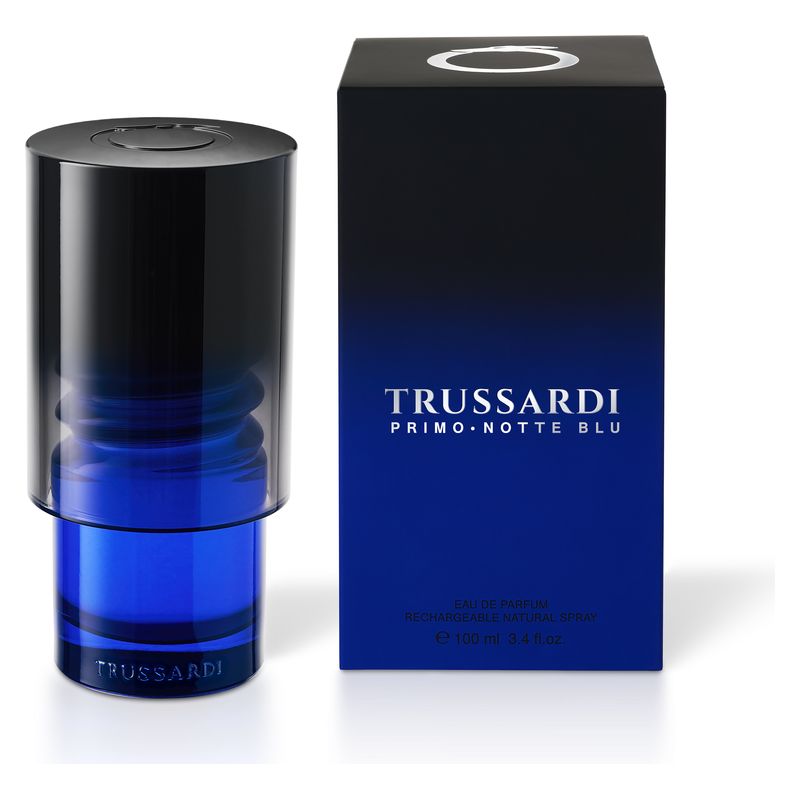 Trussardi Primo Notte Blue, Eau de Parfum Uomo, 100 ml Spray, Profumo maschile Blue Fougère intenso e magnetico