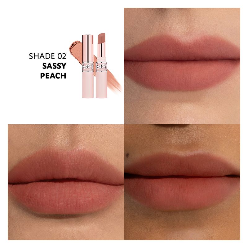 Yves Saint Laurent Lovenude Lip Blusher, Rossetto Balsamo Labbra Donna, 3 g, 2 Sassy Peach, Effetto Soft Matte, Idratante e a Lunga Tenuta