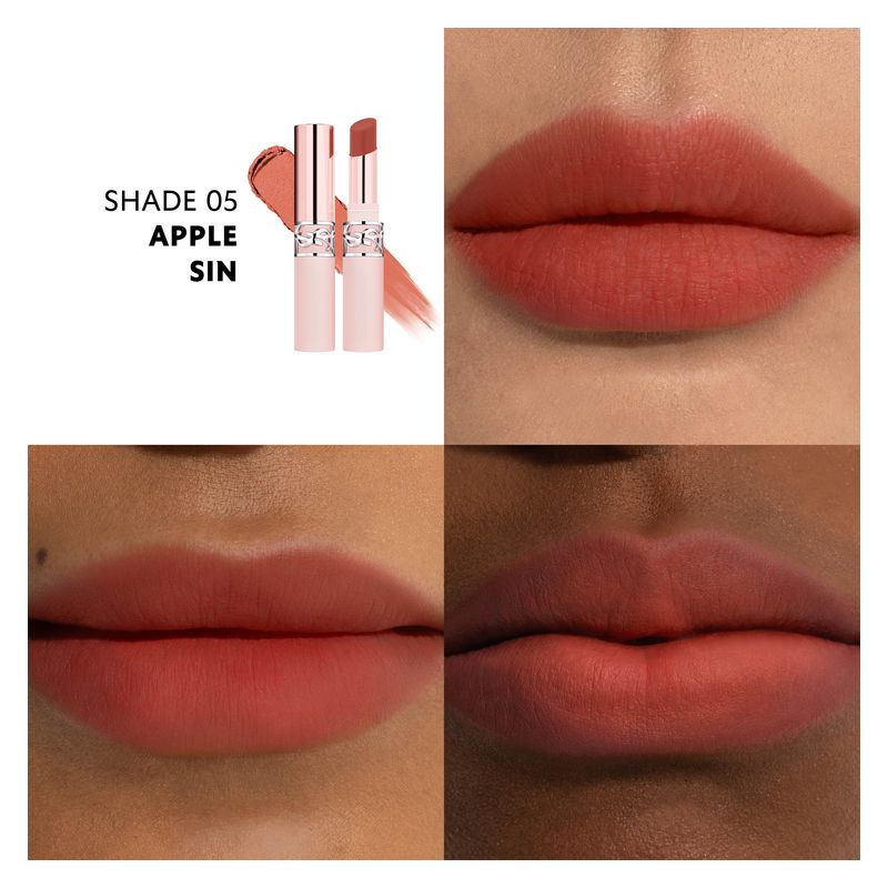 Yves Saint Laurent Lovenude Lip Blusher, Balsamo Labbra Effetto Soft Matte, Colore 5 Apple Sin, 3 g, Idratante e Levigante a Lunga Tenuta