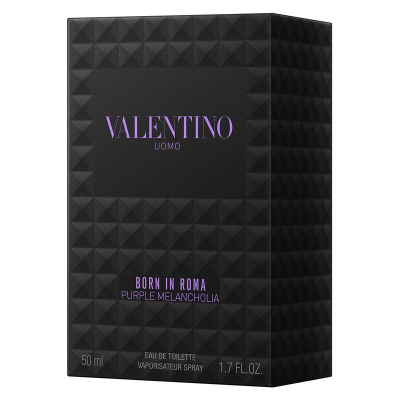 Valentino Born In Roma Uomo Purple Melancholia, Eau De Toilette Uomo, 50 ml Spray, Profumo maschile ambrato legnoso aromatico con note di cocco