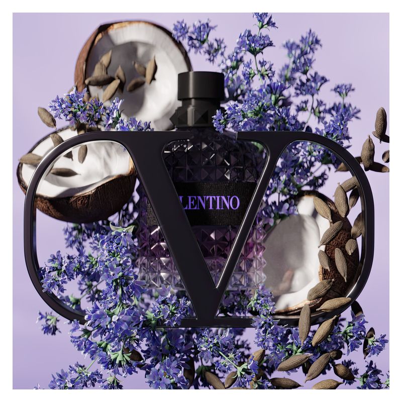 Valentino Born In Roma Uomo Purple Melancholia, Eau De Toilette Uomo, 50 ml Spray, Profumo maschile ambrato legnoso aromatico con note di cocco
