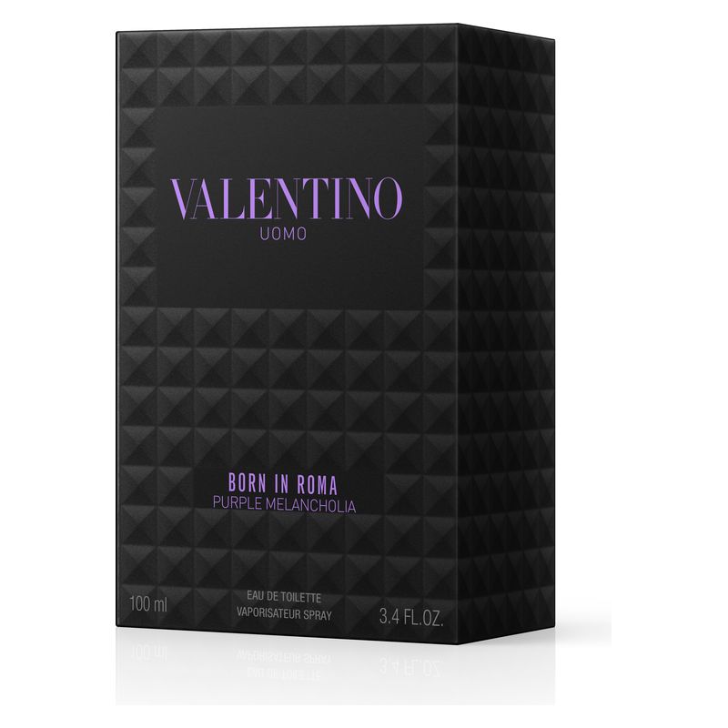 Valentino Born In Roma Uomo Purple Melancholia, Eau de Toilette Uomo, 100 ml Spray, Profumo Ambrato Legnoso con Note di Cocco e Cardamomo