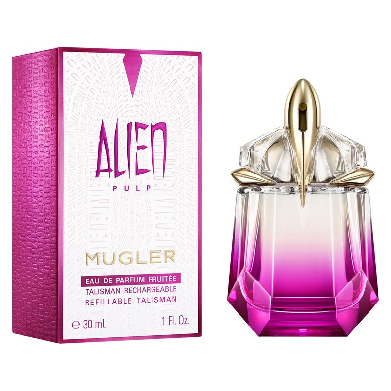 Mugler Alien Pulp, Eau de Parfum Fruitée Donna, 30 ml Spray Ricaricabile, Profumo Floreale Fruttato con note di Lampone, Gelsomino e Muschio