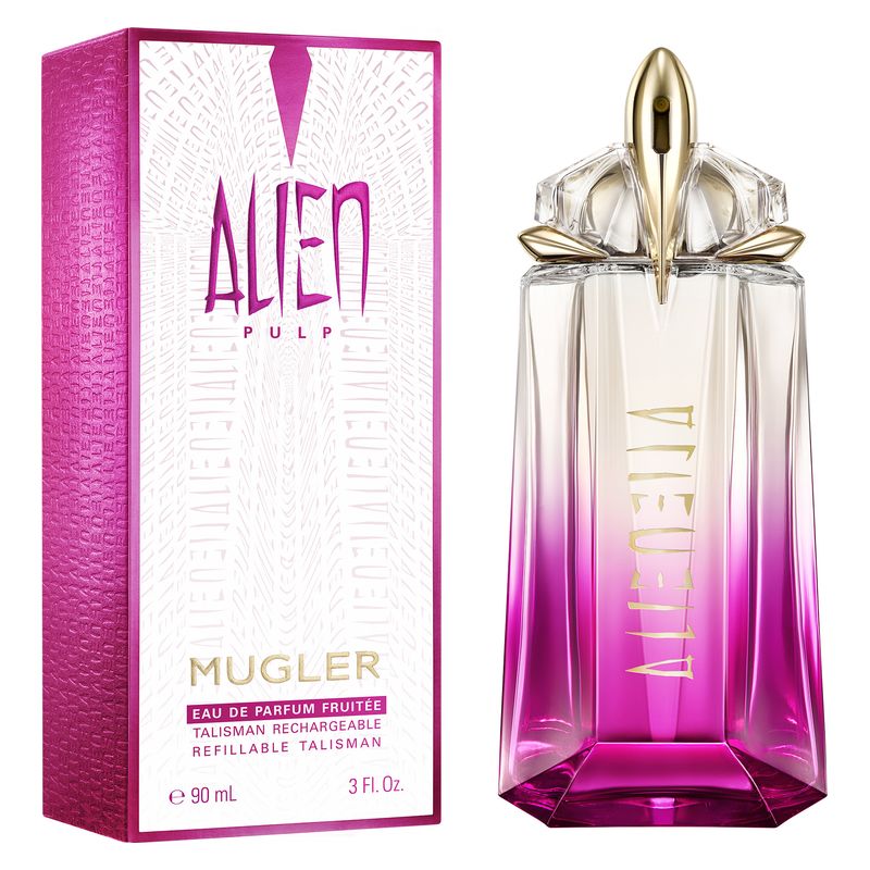 Mugler Alien Pulp, Eau de Parfum Donna, 90 ml Spray Ricaricabile, Profumo Floreale Fruttato con note di Lampone, Gelsomino e Muschio Mugler Alien Pulp, Eau de Parfum Donna, 90 ml Spray Ricaricabile, Profumo Floreale Fruttato con note di Lampone, Gelsomino e Muschio