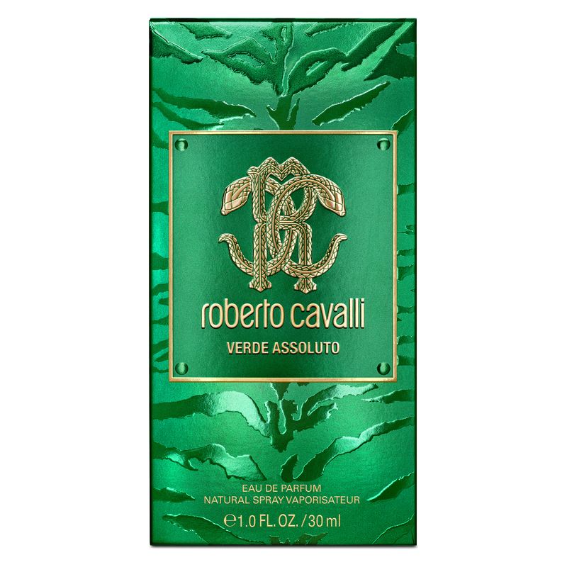 Roberto Cavalli Verde Assoluto, Eau de Parfum Donna, 30 ml Spray, Profumo Floreale Legnoso, profumo femminile sensuale, Cavalli Signature