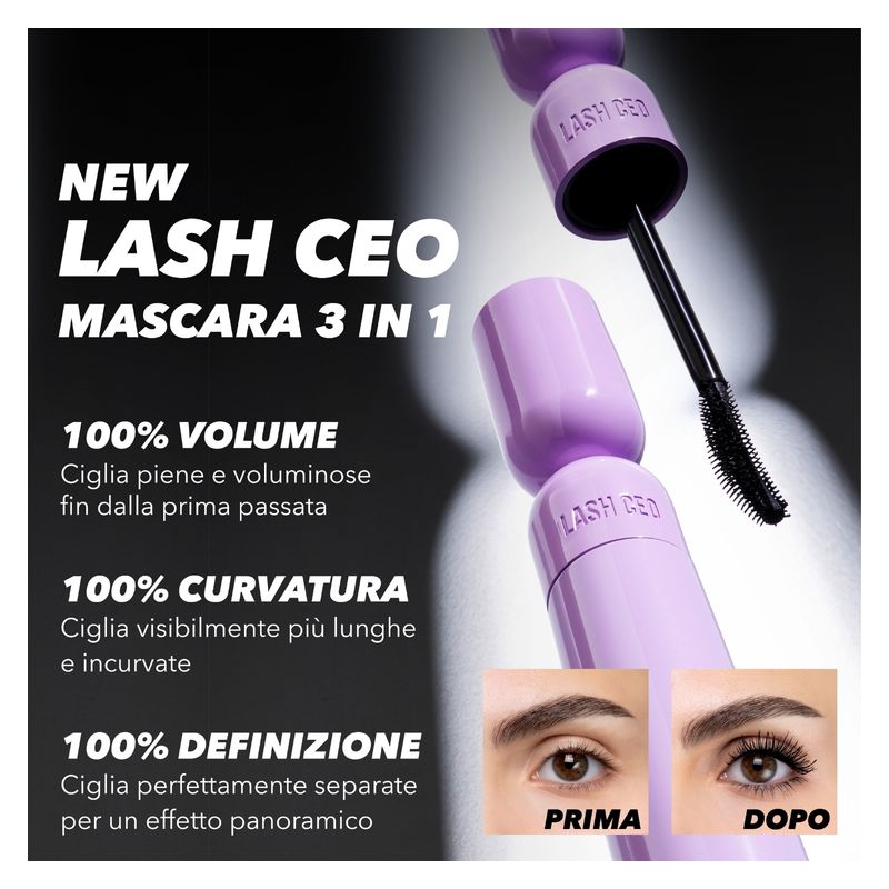 MULAC - LASH CEO MASCARA 3 IN 1 LASH CEO - VOLUME, CURVATURA E DEFINIZIONE MULAC - LASH CEO MASCARA 3 IN 1 LASH CEO - VOLUME, CURVATURA E DEFINIZIONE