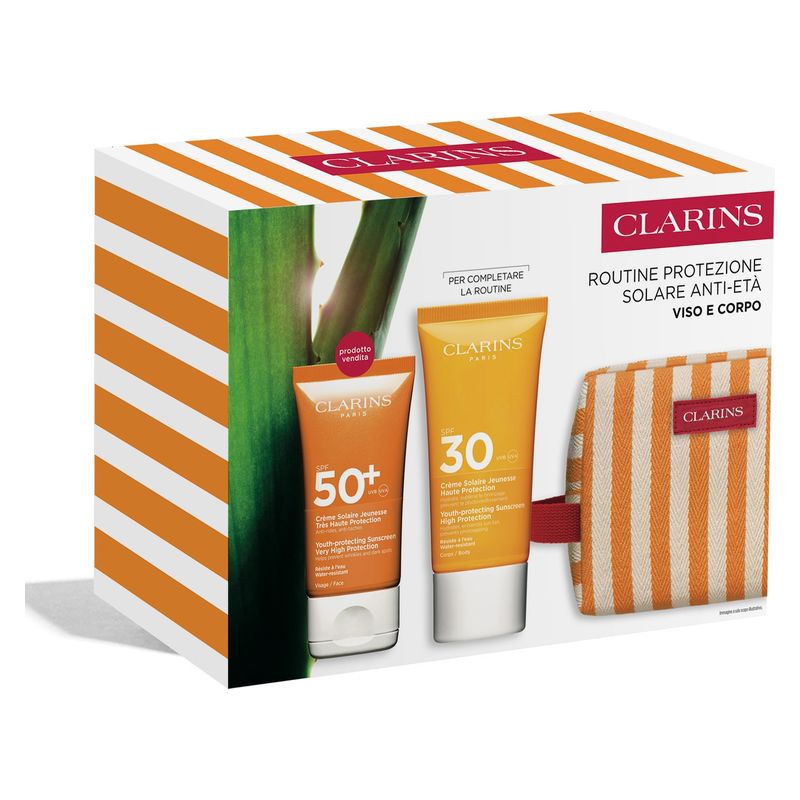 Clarins - COFANETTO ROUTINE PROTEZIONE SOLARE ANTI-ETà CORPO E VISO
