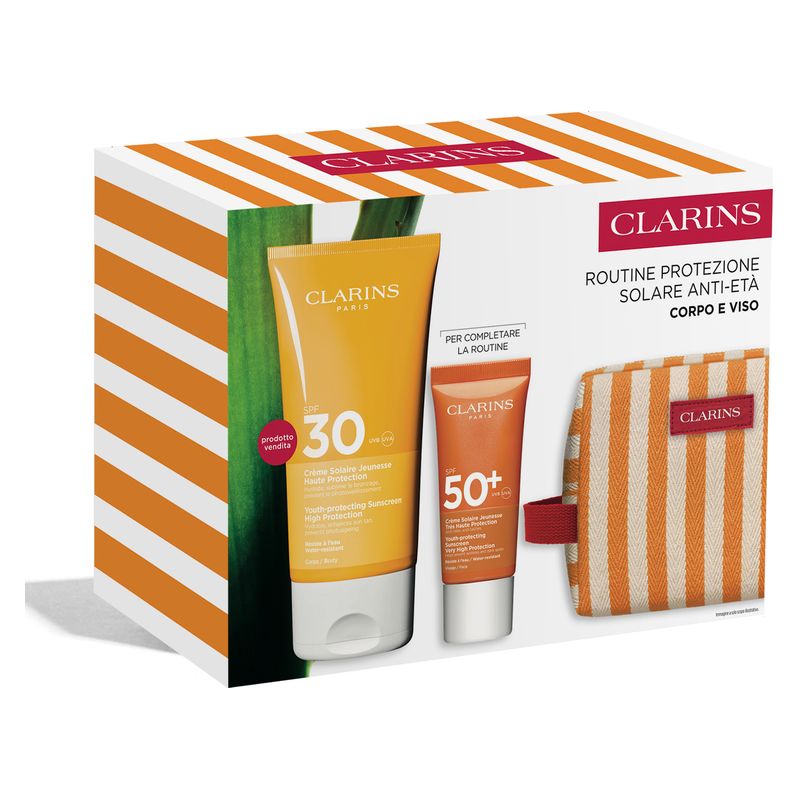 Clarins - COFANETTO ROUTINE PROTEZIONE SOLARE ANTI-ETà CORPO E VISO