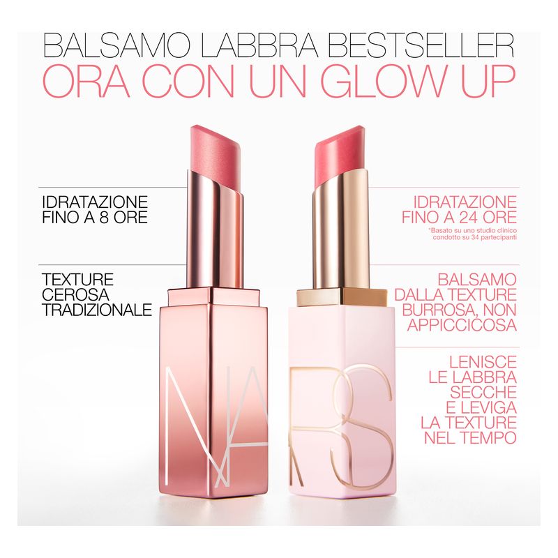 NARS Afterglow Lip Balm, Balsamo Labbra Idratante Colorato, 3 g, Colore CRUSH, Finish Luminoso e Brillante per Labbra Morbide e Levigate
