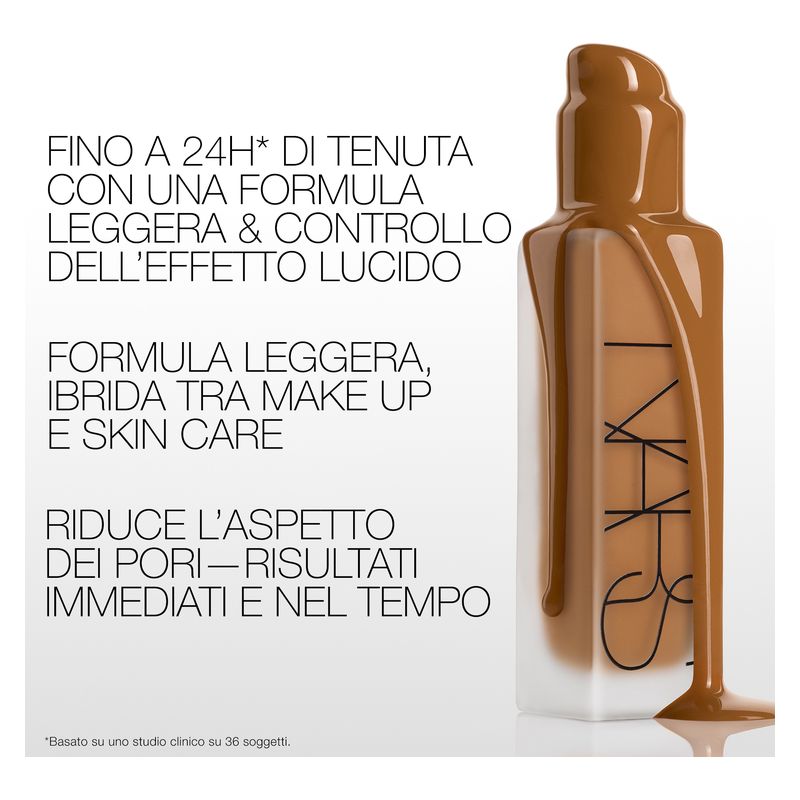 NARS Natural Matte Longwear Foundation, Fondotinta Fluido Lunga Tenuta, Finish Matte Naturale, 30 ml, Tonalità L2 - Mont Blanc, Perfezionatore di pori NARS Natural Matte Longwear Foundation, Fondotinta Fluido Lunga Tenuta, Finish Matte Naturale, 30 ml, Tonalità L2 - Mont Blanc, Perfezionatore di pori