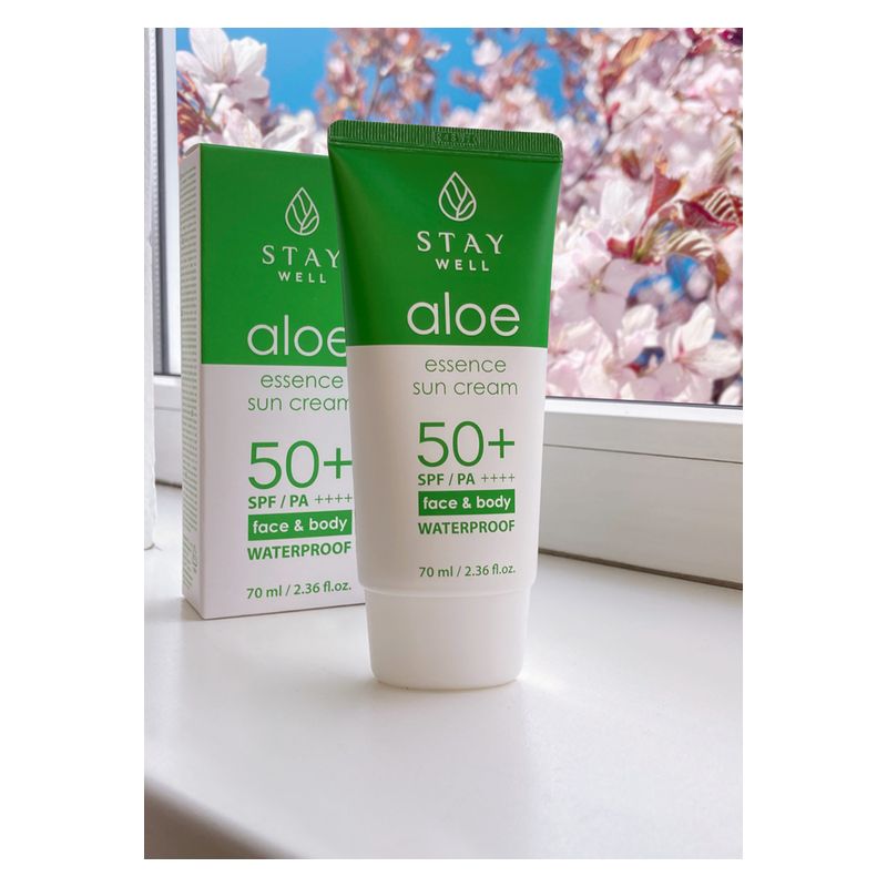 STAY WELL - ALOE ESSENCE SUN CREAM SPF 50+ SPF / PA ++++ FACE & BODY STAY WELL - ALOE ESSENCE SUN CREAM SPF 50+ SPF / PA ++++ FACE & BODY