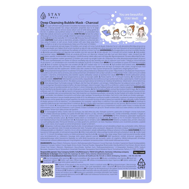 STAY WELL - BUBBLE MASK CHARCOAL
