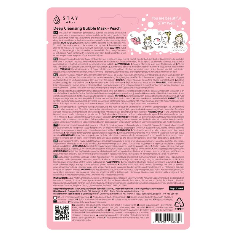 STAY WELL - BUBBLE MASK PEACH
