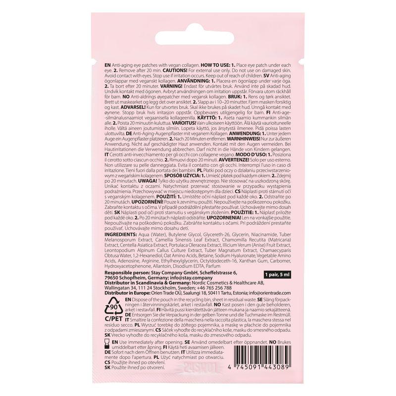 STAY WELL - FIRMING VEGAN COLLAGEN EYE PATCHFIRMIN