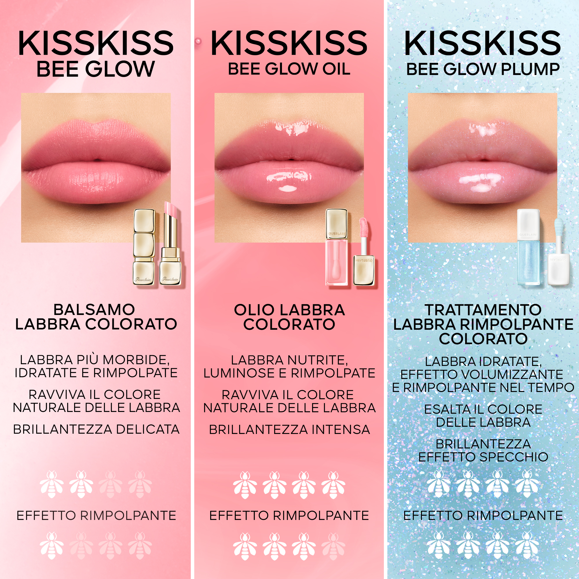 Guerlain - KISSKISS BEE GLOW PLUMP - TRATTAMENTO LABBRA VOLUME IMMEDIATO E A LUNGA DURATA Guerlain - KISSKISS BEE GLOW PLUMP - TRATTAMENTO LABBRA VOLUME IMMEDIATO E A LUNGA DURATA