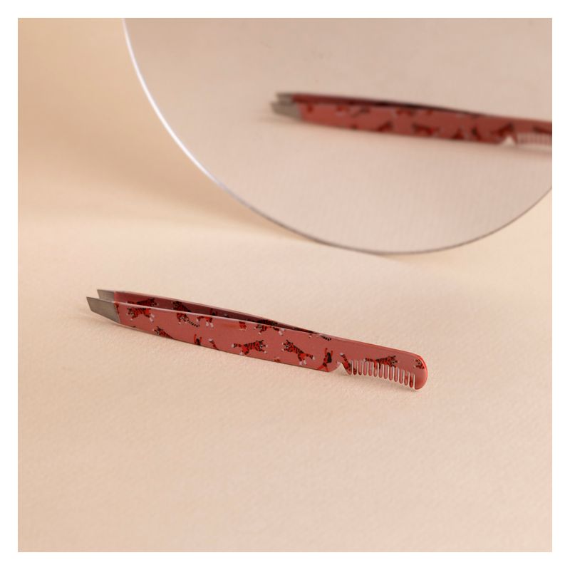 FLER - EYEBROW TWEEZER WITH COMB TIGERS