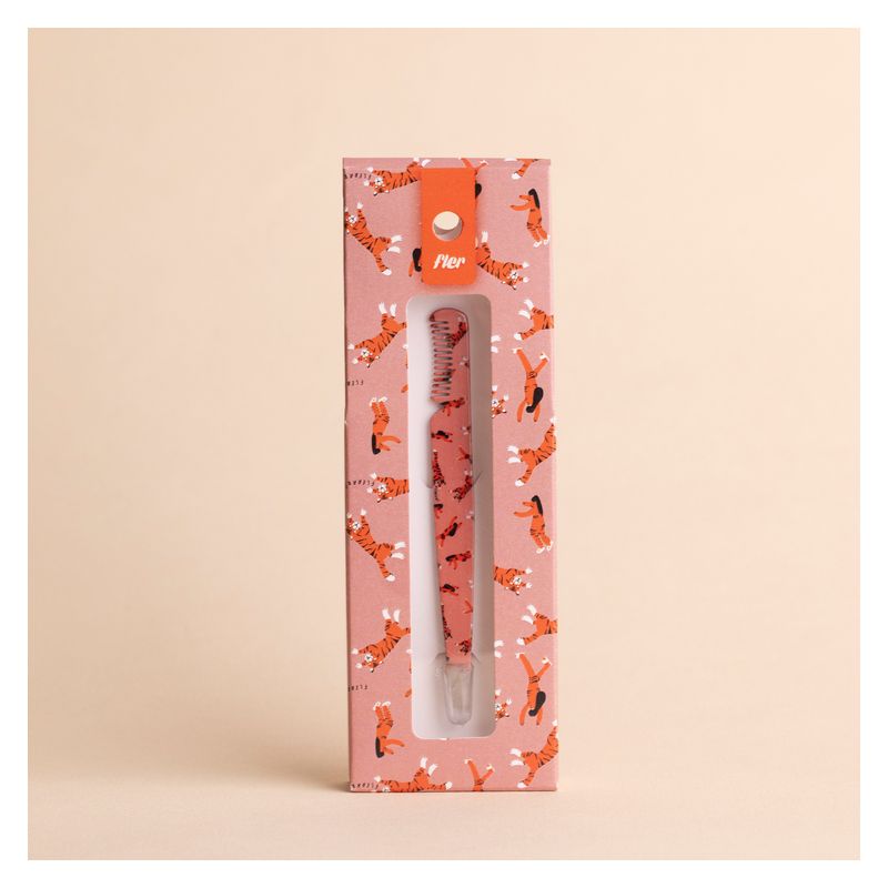 FLER - EYEBROW TWEEZER WITH COMB TIGERS
