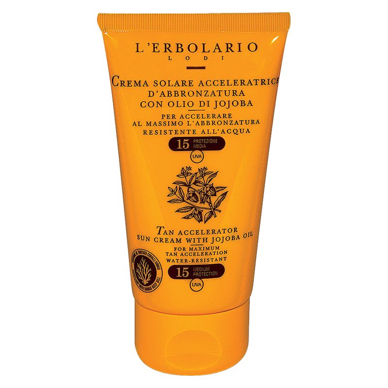 L'Erbolario - CREMA SOLARE ACCELERATRICE D'ABBRONZATURA CON OLIO DI JOJOBA SPF 15 L'Erbolario - CREMA SOLARE ACCELERATRICE D'ABBRONZATURA CON OLIO DI JOJOBA SPF 15