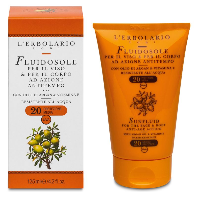 L'Erbolario - FLUIDOSOLE PER IL VISO & PER IL CORPO AD AZIONE ANTITEMPO SPF 20 L'Erbolario - FLUIDOSOLE PER IL VISO & PER IL CORPO AD AZIONE ANTITEMPO SPF 20